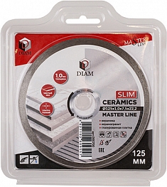 Упаковка алмазного отрезного круга Diam Master Line 1A1R Корона Ceramics Slim 125 мм