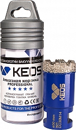 Упаковка коронки алмазной по керамограниту Keos Professional Vacuum Brazed M14 30 мм